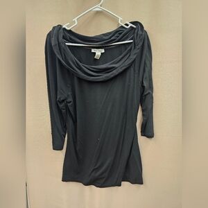 White House Black Market Draped Black Top